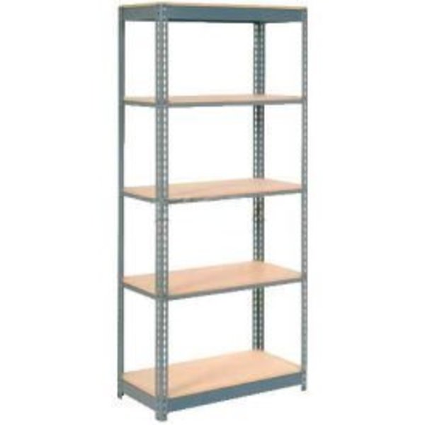 Global Equipment Heavy Duty Shelving 36"W x 12"D x 96"H With 5 Shelves - Wood Deck - Gray 717379